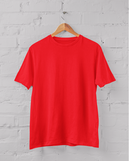Vibrant Solid Red T-Shirt for Stylish Youth | Trendy Streetwea