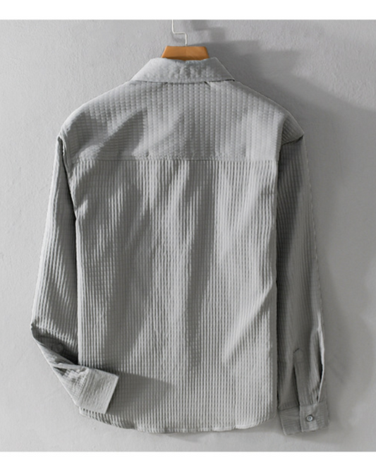 Japanese Solid Grey Color Loose Fashion Casual Shirt