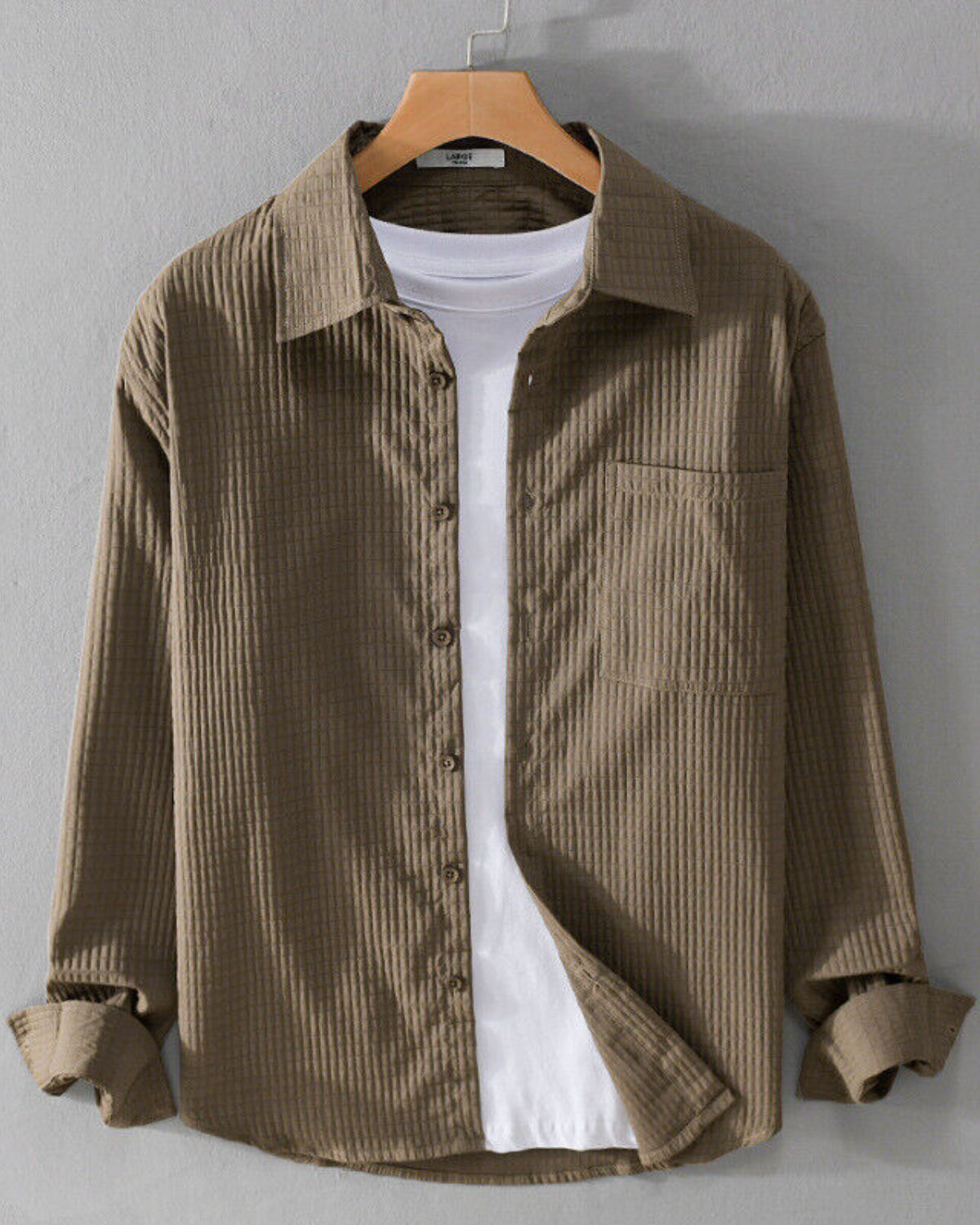 Japanese Solid Brown Color Loose Fashion Casual Shirt