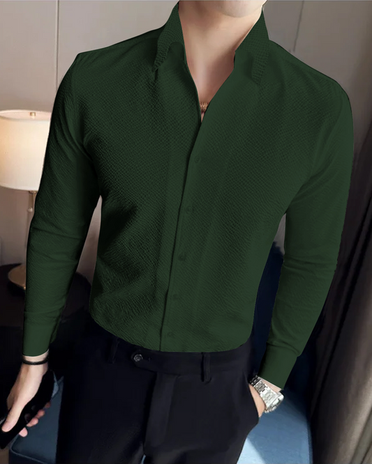 Capricious Green Seersucker Shirt