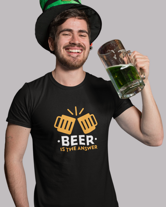 Beer Is the answer-men's printed tshirt