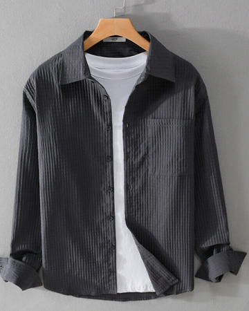 Japanese Solid Dark Grey Color Loose Fashion Casual Shirt